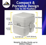 Portable 5.3 Gallon Camping Toilet with Carry Bag - Supports 286 LBS, 50 Flushes, Detachable Tanks