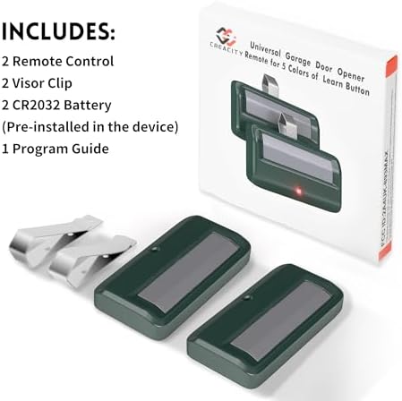 2 for Chamberlain Craftsman Garage Door Opener Remote 891LM 971LM Universal,Green