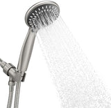 Briout Shower Head with Handheld, 5-Settings Showerhead High Pressure Powerful Water Spray Shower Head Set with 59 Inch Stainless Steel Hose and Bracket, Brushed Nickel