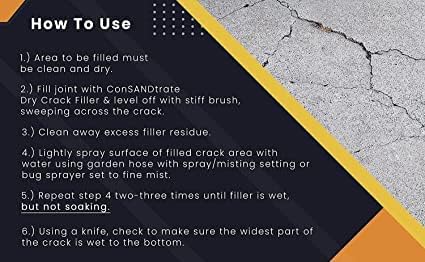 ConSandtrate Concrete Crack Filler - White - 2 LB (Single Bottle) for Filling in Concrete Cracks on driveways, walkways and patios