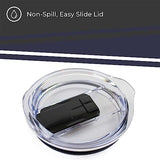 Campus Colors NCAA Stainless Steel Tumbler perfect for Gameday - 18 oz - Double Walled - Keeps Drinks Perfectly Insulated (Auburn Tigers - Navy)