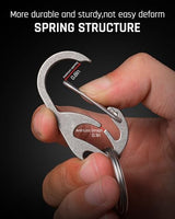 TISUR Titanium Carabiner Keychain Clip, Anti-Lost Key Ring Holder, Self-Locking Metal Gate Clip Key Chain Bottle Opener for Men Women