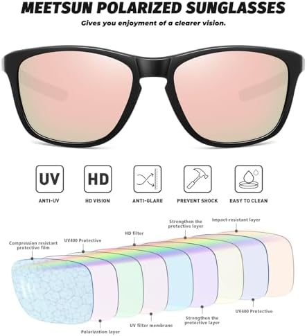 MEETSUN Polarized Sports Sunglasses for Women Men Driving Running Cycling Fishing Sun Glasses UV400 Protection