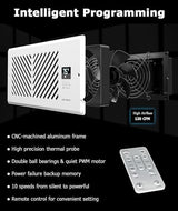 AirBlaze Z4, Quiet Register Booster Fan Fits 4”x10” Register Holes, Smart Vent Booster Fan With Thermostat & Remote Control, 10-Speed Control Heating Cooling AC Vent (White)