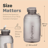 Hydracy Water Bottle with Time Marker -Large BPA Free Water Bottle & No Sweat Sleeve -Leak Proof Gym Bottle with Fruit Infuser Strainer & Times to Drink -Ideal for Fitness Sports & Outdoors