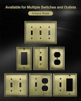 6-Pack Duplex Outlet Cover Plate, Antique Brass Metal Wall Plates for Electrical Outlets, 1 Gang Receptacle Cover, Pearls Decorative Switch Plates and Outlet Covers