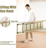 6 Step Ladder, Folding Step Stool with Handgrip and Anti-Slip Wide Pedal, Portable Lightweight Aluminum Stepladder for Kitchen, Home, Library, Office (300 lbs Capacity) - Gold