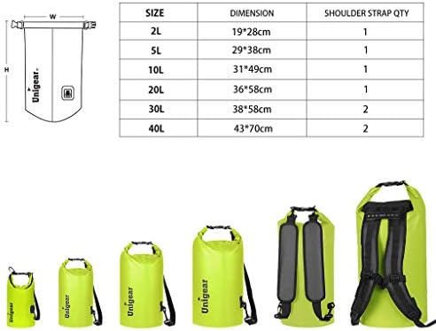 Unigear Dry Bag Waterproof, 2L/5L/10L/20L/30L/40L Floating and Lightweight Bags for Kayaking, Boating, Fishing, Swimming and Camping with Waterproof Phone Case