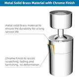 Hibbent NSF/ANSI/CAN 61 Certified Faucet Aerator, Kitchen Sink Aerator, 2 Water Flow CUPC Certification 360-degree Swivel Faucet Extender, 55/64 Inch Female Thread, Water Saving-Chrome Finish