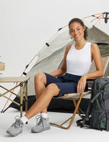 baleaf Women's 13'' Knee Length Hiking Shorts Quick Dry Water Resistant Lightweight Bermuda with Pockets