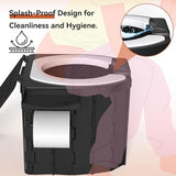 Portable Camping Toilet Upgraded Soft Camp Toilet Seat with Paper Holder- Travel Potty Perfect for Emergency Preparedness, Backcountry, Car, Boat, Road Trips. (BLACK)