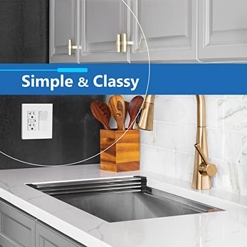 LIDER Matte Finish Double Decorator Switch Cover, Screwless Wall Plate, Mid-Size 2-Gang 4.88" x 4.92", Unbreakable Polycarbonate Thermoplastic, UL Listed, LSWP-32M-W10P, White, 10 pack