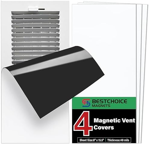 4 Pack Magnetic Vent Covers, Strong Vent Covers 8x15.5inch High Strength Magnetic Vent Cover for Floor Wall and Ceiling Registers Home HVAC and AC Vents