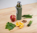 Epica 18oz Glass Water Bottles, Reusable Glass Juice Bottles with Lids, Set of 6 with Sleeves, Gym, Office