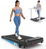 THERUN Walking Pad Treadmill Under Desk, Portable Mini Treadmill for Home/Office, Walking Pad Treadmill 2.5HP, Walking Jogging Machine with 265 lbs Weight Capacity Remote Control LED Display