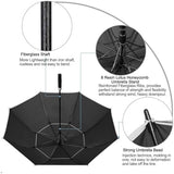 G4Free 47/54/62/68 Inch Automatic Open Golf Umbrella Oversize Extra Large Double Canopy Vented Windproof Waterproof Stick Umbrellas