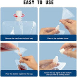 8&16OZ 8PCS Drink Bags, Reusable Spouted Pouches with Funnel for Drinking Liquid Beverage Juice,Stand Up Plastic Flasks for Travel Camping Outdoor Sport Concert Event,Leak-Proof Food Grade