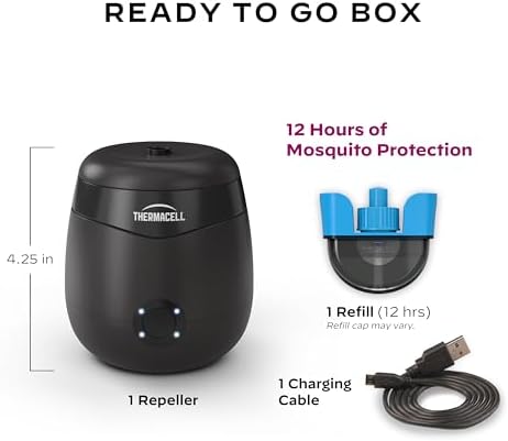 Thermacell E-Series Rechargeable Mosquito Repeller with 20’ Mosquito Protection Zone; Bug Spray Alternative; Scent Free