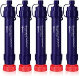 Membrane Solutions Water Filter Straw WS02, Detachable 4-Stage 0.1-Micron Portable Water Filter Camping, 5,000L Water Purifier Survival Gear and Equipment for Hiking Camping Travel and Emergency