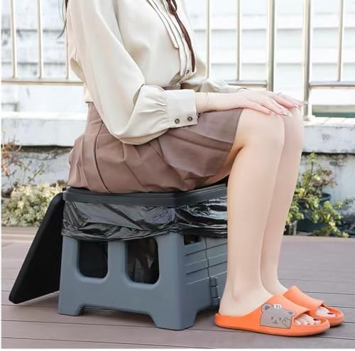 Portable Camping Toilet for Adults - Portable Folding Toilet with Lid,Travel Portable Potty for Adults,Porta Potty Car Toilet,Grey