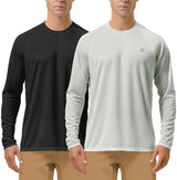 Roadbox Mens UPF 50+ UV Sun Protection Shirts Outdoor Long Sleeve SPF Rash Guard for Fishing Hiking Swimming Running