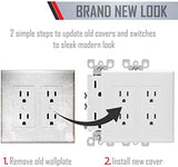 TayMac 2602W Revive Device Wall Plates 2-Gang Masque Decorator Cover, White