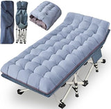 79" L x 32" W x 18" H Oversize XXL Camping Cot with Comfortable Mattress for Adults Extra Wide Cots for Sleeping Folding Cot Camping Bed Heavy Duty with Carry Bag for Home Office Outdoor