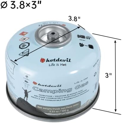 Isobutane Fuel Canister 100 Gram Camping Stove Fuel Butane Propane Blend Camping Fuel Gas Canister Backpacking Fuel Light-weight Compact Camping Fuel Mini Propane Tanks Camp Stove Fuel 3.53oz