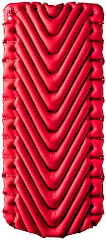 Klymit Insulated Static V Luxe Inflatable Sleeping Pad for Camping, Lightweight Hiking and Backpacking Air Bed For Cold Weather,Red