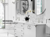 KENES Single Handle Bathroom Sink Faucet, Brushed Nickel Vanity Faucet for Bathroom Sink, with Pop Up Drain Stopper & Water Supply Lines LJ-9031