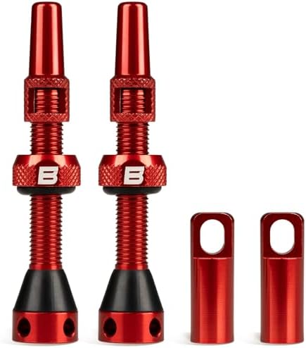 BWSHLF Tubeless Presta Valve Stem 40/44/55/60/65/70/80/100 mm, Super Light Alloy Presta Valve Stem Kit with Valve Core Remover Tool and Valve Stem Caps - Multiple Color and Size Options(Pair)