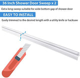 2-Pack Butecare Frameless Shower Door Bottom Seal with Long Sweep for Glass Doors – Stop Shower Leaks and Create a Water Barrier (3/16” x 36”)