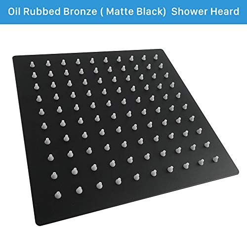 NearMoon Rain Shower Head, High Flow Stainless Steel Square Rainfall Shower, High Pressure Design, Awesome Shower Experience Even At Low Water Flow (8 Inch, Matte Black)