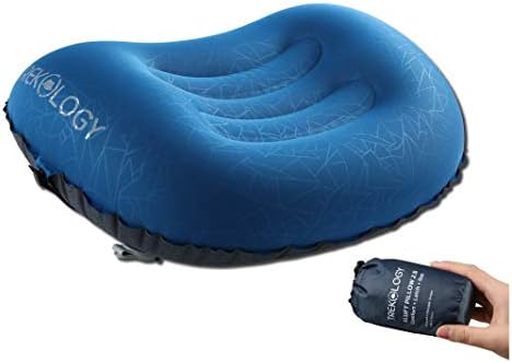 TREKOLOGY Ultralight Inflatable Camping Travel Pillow - ALUFT 2.0 Compressible, Compact, Comfortable, Ergonomic Inflating Pillows for Neck & Lumbar Support While Camp, Hiking, Backpacking