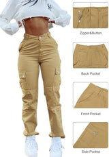 Cargo Pants for Women High Waisted Casual Pants Work Pants Baggy Stretchy Straight Leg Pants