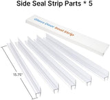 AmazerBath 5 PCS Shower Door Side Seal Strip -15.75 Inches x 5, 5 Sections Segmented Shower Installation Kit, Frameless Glass Door Seal Strip - Suitable for 1/2 Inch Glass