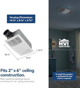 Broan-NuTone BHFLED80 PowerHeat Bathroom Exhaust Fan, Heater, and LED Light Combination, 80 CFM