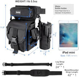Jueachy Drop Leg Bag for Men Tactical Metal Detecting Thigh Pack with Water Bottle Pouch