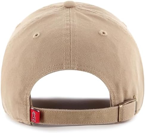 47 Brand MLB Khaki Primary Logo Clean Up Adjustable Strap Baseball Dad Hat Cap, Adult One Size Fits All