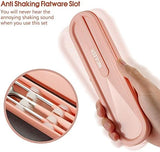 Travel cutlery set, 18/8 stainless steel cutlery, Reusable utensils set with case, Portable Silverware Lunch Box for Camping and Office