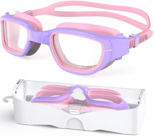 Kids Swim Goggles,Swimming Goggles for Kids 6-14, Anti-Fog UV Protection Pool Glasses for Boys Girls