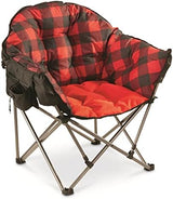 Guide Gear Club Camping Chair, Oversized, Portable, Folding with Padded Seats, 500-lb. Capacity Red Plaid