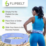FlipBelt Classic Running Belt, Running Fanny Pack for Women and Men, USA Company
