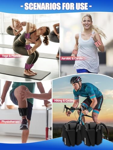 Wrist Ankle Weights Set of 2(1 lb/2 lbs Each) Adjustable Weights Training Intensity for Strength Training Walking Running Yoga Pilates Jogging for Women Men