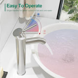 VOTON Vessel Sink Faucet Chrome Modern Tall Bathroom Faucets Single Handle One Hole Rv Vanity Lavatory Bathroom Sink Faucet