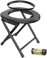 BLIKA Portable Toilet for Camping & Travel - 300LBS Weight Capacity, Folding Toilet with Removable Plastic Ring and Bags