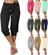 Capri Pants for Women High Waisted Drawstring Joggers Stretch Lightweight Casual Hiking Pant Capri with Pockets