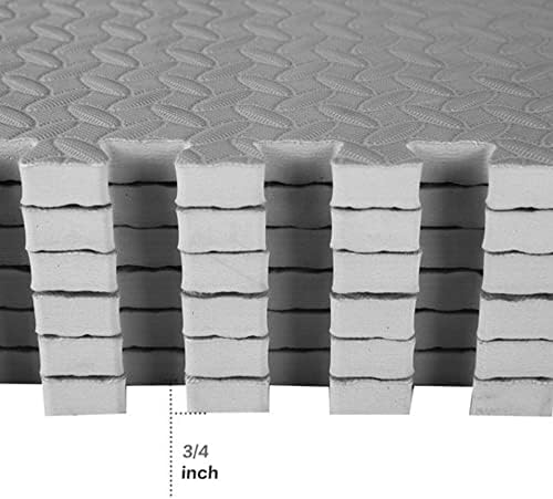 BalanceFrom Puzzle Exercise Mat with EVA Foam Interlocking Tiles for MMA, Exercise, Gymnastics and Home Gym Protective Flooring, Multiple Sizes and Colors