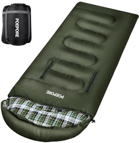 Flannel Sleeping Bag Cotton 0 Degree Cold Weather for Adults XXL Wearable Sleeping Bag 4 Seasons Waterproof with Compression Sack