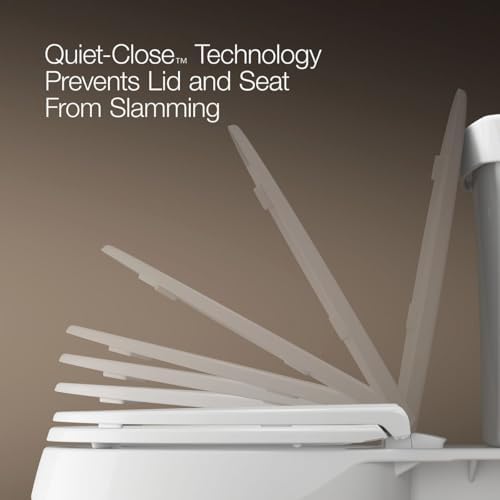 KOHLER 4639-RL-0 Cachet ReadyLatch Round-Front Toilet Seat, Quiet-Close Lid, Contoured Seat, Grip-Tight Bumpers and Installation Hardware, White